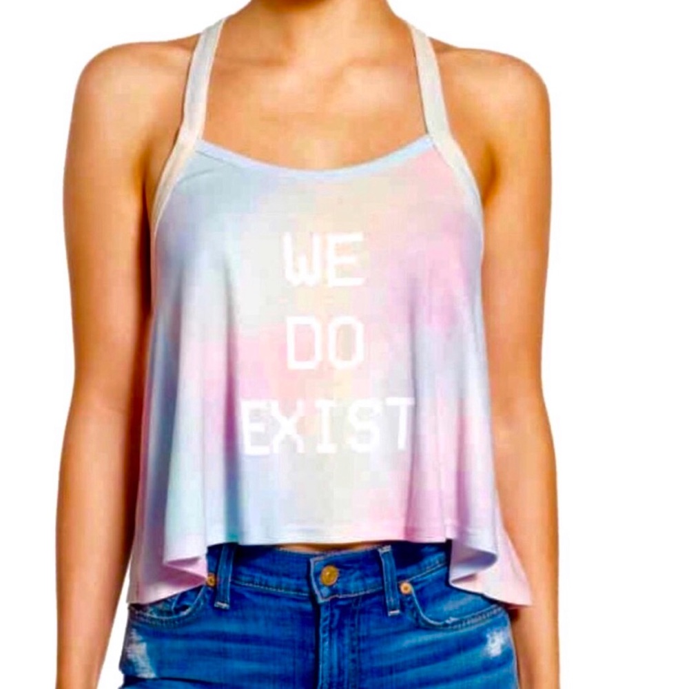 HP! Wildfox “WE DO EXIST” pastel halter top